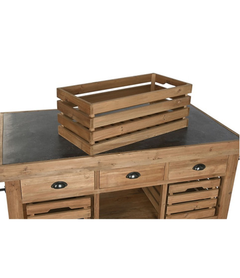 ARMARIO DE COCINA CON CAJONES ESPRIT BAGAMA  — NEGRO / NATURAL