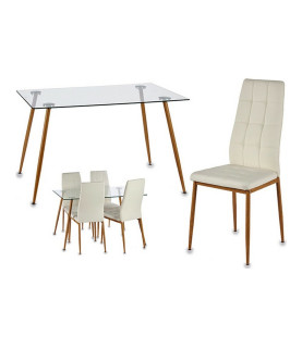 MESA Y 4 SILLAS GLASS STYLE WHITE