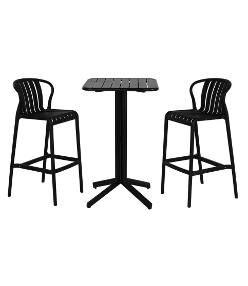 MESA Y 2 SILLAS TIME BLACK