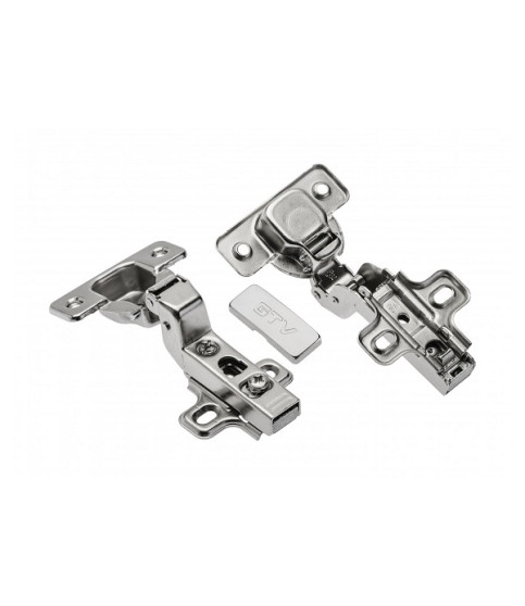 Bisagra interior sin muelle Ø35, H=0, clip-on, con ajuste excéntrico, sin tornillo Euro