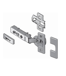 Bisagra superpuesta con cierre suave GTV Ø35 PRESTIGE, H=0, clip-on, con tornillos euro