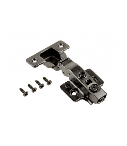Overlay hinge SILENTO PRO with soft-close, RDP H=0, 3D, polybag, without euro, black