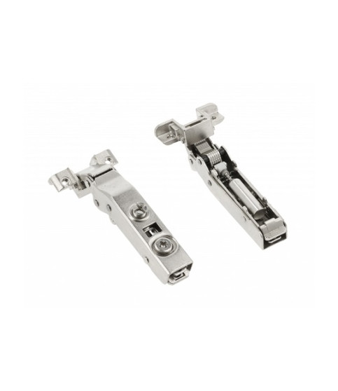 SILENTO PRO semi-overlay hinge, aluminum frame, with soft-close, H=0, 3D adjustable, polybag, clip-on, without Euro screw