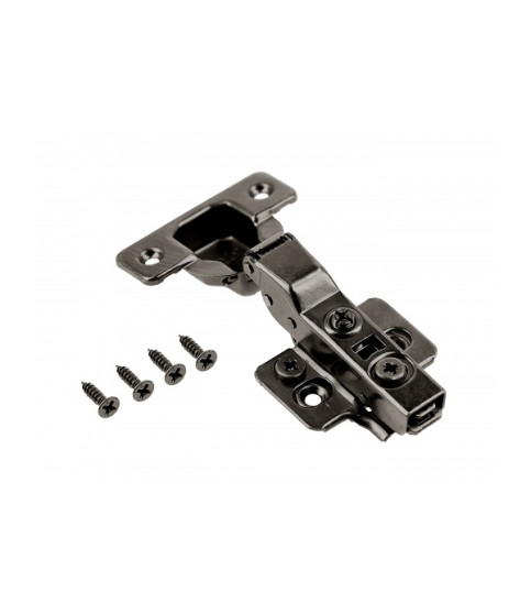 Half-overlay hinge SILENTO PRO with soft-close, prow H=0, 3D, polybag, without euro, black Half-overlay hinge SILENTO PRO with soft-close, prow H=0, 3D, polybag, without euro, black