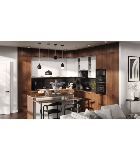 COCINA ARIEL ESQUINERA 310 СМ × 370 СМ LUX MDF ROBLE ZAKARPATSKY / MADERA BLANCA