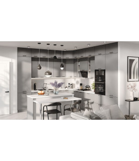 COCINA ARIEL ESQUINERA 310 × 370 CM LUX MDF GRIS SOFT
