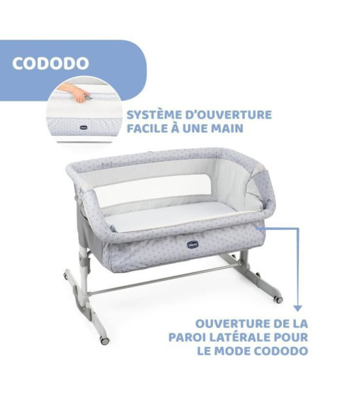 CUNA PARA BEBÉ CHICCO NEXT2ME DREAM — GRIS PLATEADO