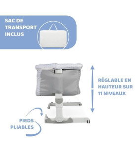CUNA PARA BEBÉ CHICCO NEXT2ME DREAM — GRIS PLATEADO