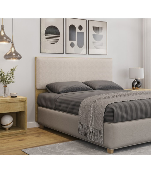 CABECERO DE CAMA UNI 160 MDF MIEL TEJIDO PANAMA