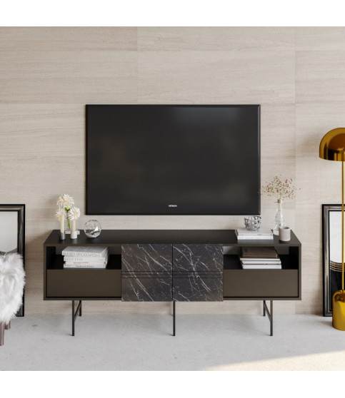 Mueble de TV SIMON, bilaminado nogal, 180 cm Mueble de TV SIMON, bilaminado nogal, 180 cm