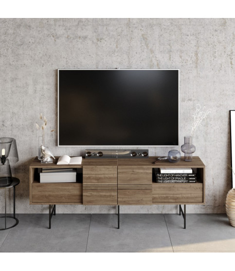 Mueble de TV SIMON, bilaminado nogal, 180 cm Mueble de TV SIMON, bilaminado nogal, 180 cm