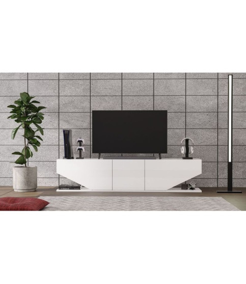 Mueble de TV VIOLET blanco brillo 180 cm