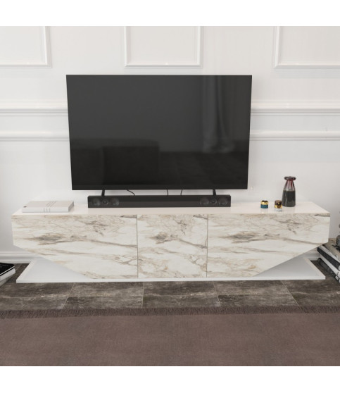 Mueble de TV VIOLET blanco brillo 180 cm