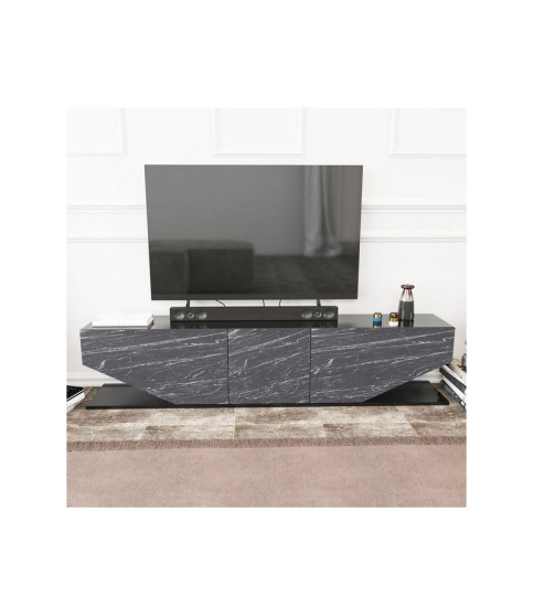 Mueble de TV VIOLET blanco brillo 180 cm