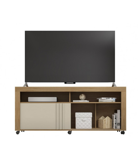 Mueble TV NEW JOY, buriti y blanco roto, 160 cms.