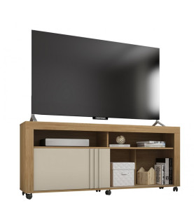 Mueble TV NEW JOY, buriti y blanco roto, 160 cms.