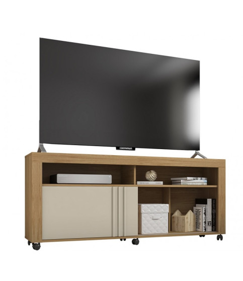 Mueble TV NEW JOY, buriti y blanco roto, 160 cms.