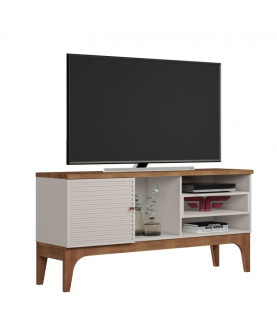 Mueble TV VENEZA, blanco roto y cedro, 136 cms.