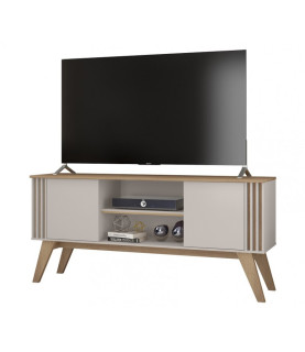 Mueble TV VITTA, blanco roto y cedro, 150 cm