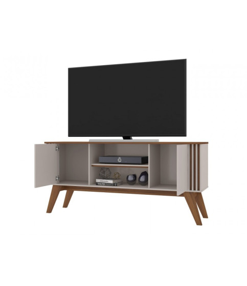 Mueble TV VITTA, blanco roto y cedro, 150 cm