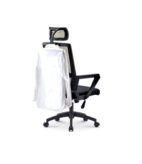 Sillón de oficina ASTON blanco con malla gris y tejido rojo