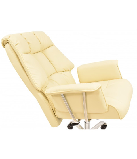Sillón de oficina FIRENZE, alto, regulación de altura, mecanismo multifunción, similpiel beige