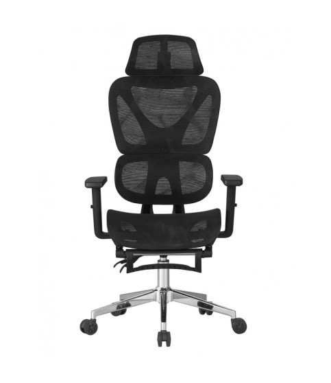 Sillón de oficina LORRIS, alto, ergonómico, malla negra
