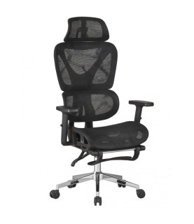 Sillón de oficina LORRIS, alto, ergonómico, malla negra