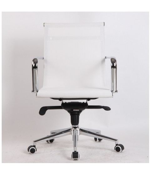 Sillón de oficina MAX NEW, giratorio, malla blanca