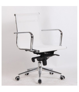 Sillón de oficina MAX NEW, giratorio, malla blanca