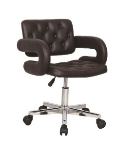 SILLÓN PARADISE GIRATORIO CROMADO TAPIZADO NEGRO