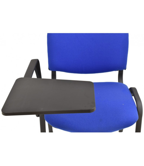 Silla NIZA NEW AM, brazo pala a derecha, chasis negro, tapizado azul