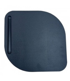 Silla NIZA NEW AM, brazo pala a derecha, chasis negro, tapizado azul