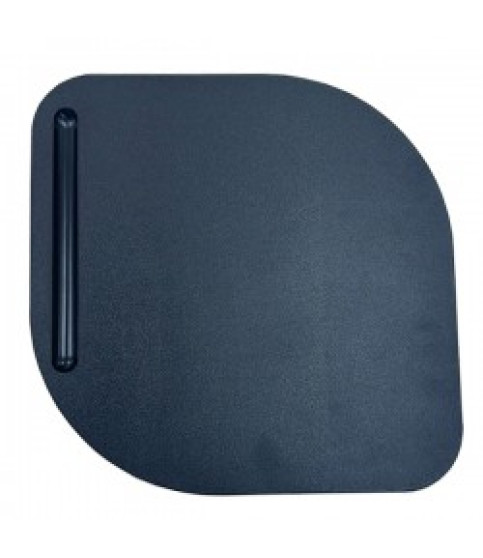Silla NIZA NEW AM, brazo pala a derecha, chasis negro, tapizado azul