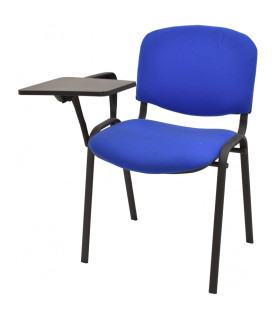 Silla NIZA NEW AM, brazo pala a derecha, chasis negro, tapizado azul