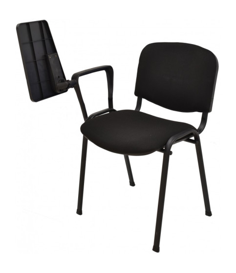Silla NIZA NEW AM, brazo pala a derecha, chasis negro, tejido negro