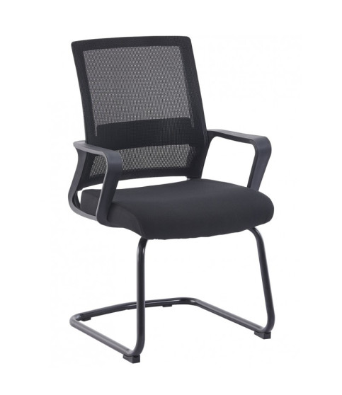 Sillón de oficina SURICE, fijo de patín, malla negra Sillón de oficina SURICE, fijo de patín, malla negra