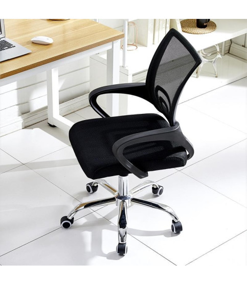 Office chair FISS NEW (M), black, tilting, mesh and fabric