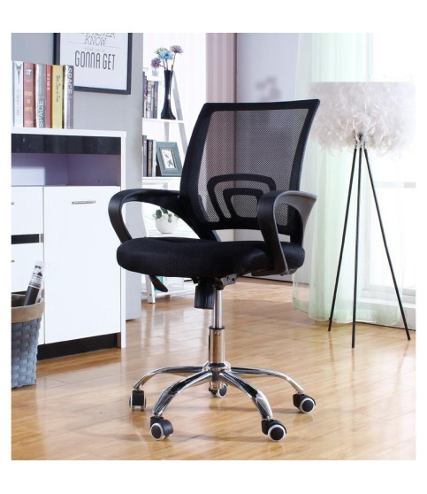 Office chair FISS NEW (M), black, tilting, mesh and fabric