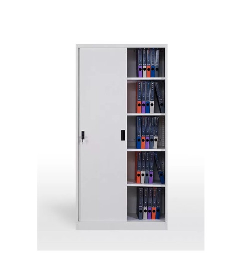 Armario metálico OLIMPO, puertas correderas, gris ral 7035, 90x46x185 cms