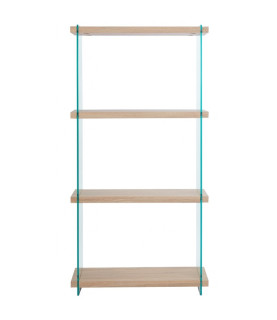 Estantería OSIRIS NEW, madera y cristal templado, 84 x 30 x 165 cm