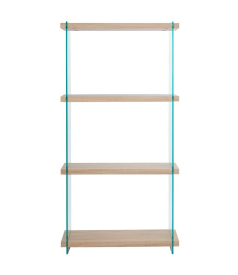 Estantería OSIRIS NEW, madera y cristal templado, 84 x 30 x 165 cm