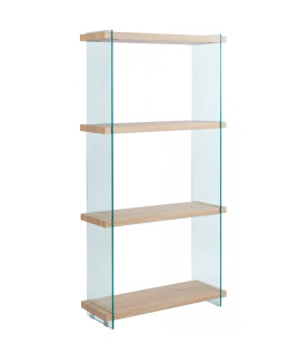 Estantería OSIRIS NEW, madera y cristal templado, 84 x 30 x 165 cm