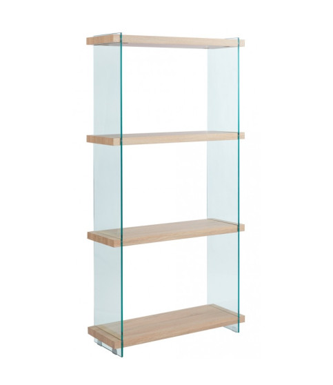 Estantería OSIRIS NEW, madera y cristal templado, 84 x 30 x 165 cm