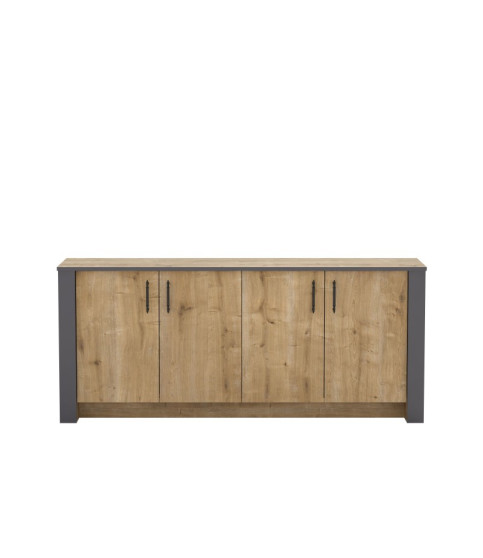 Aparador PHILIPPA, biIaminado roble con gris oscuro, 180 cms.