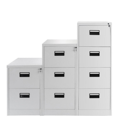 Archivador metálico OLIMPO, 4 cajones, gris ral 7035