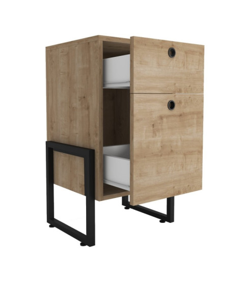 Cajonera WOLLY miel y negro