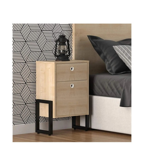 Cajonera WOLLY miel y negro