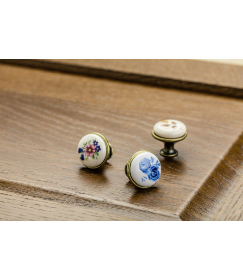Pomo de porcelana 0728-J4 C-Orient Gold latón envejecido