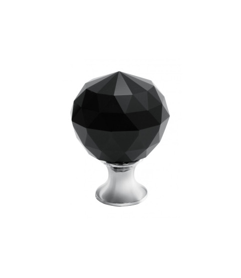 Pomo Crystal Palace A 30  mm (CROMO + CRISTAL NEGRO)